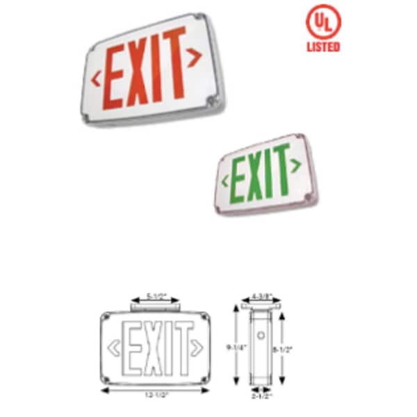 Westgate XT-WP-2RG-EMSUPER SLIM LED EXIT SIGN - RED LETTERS - WHITE BODY 120/277 VOLTAGE XT-WP-2RG-EM - main